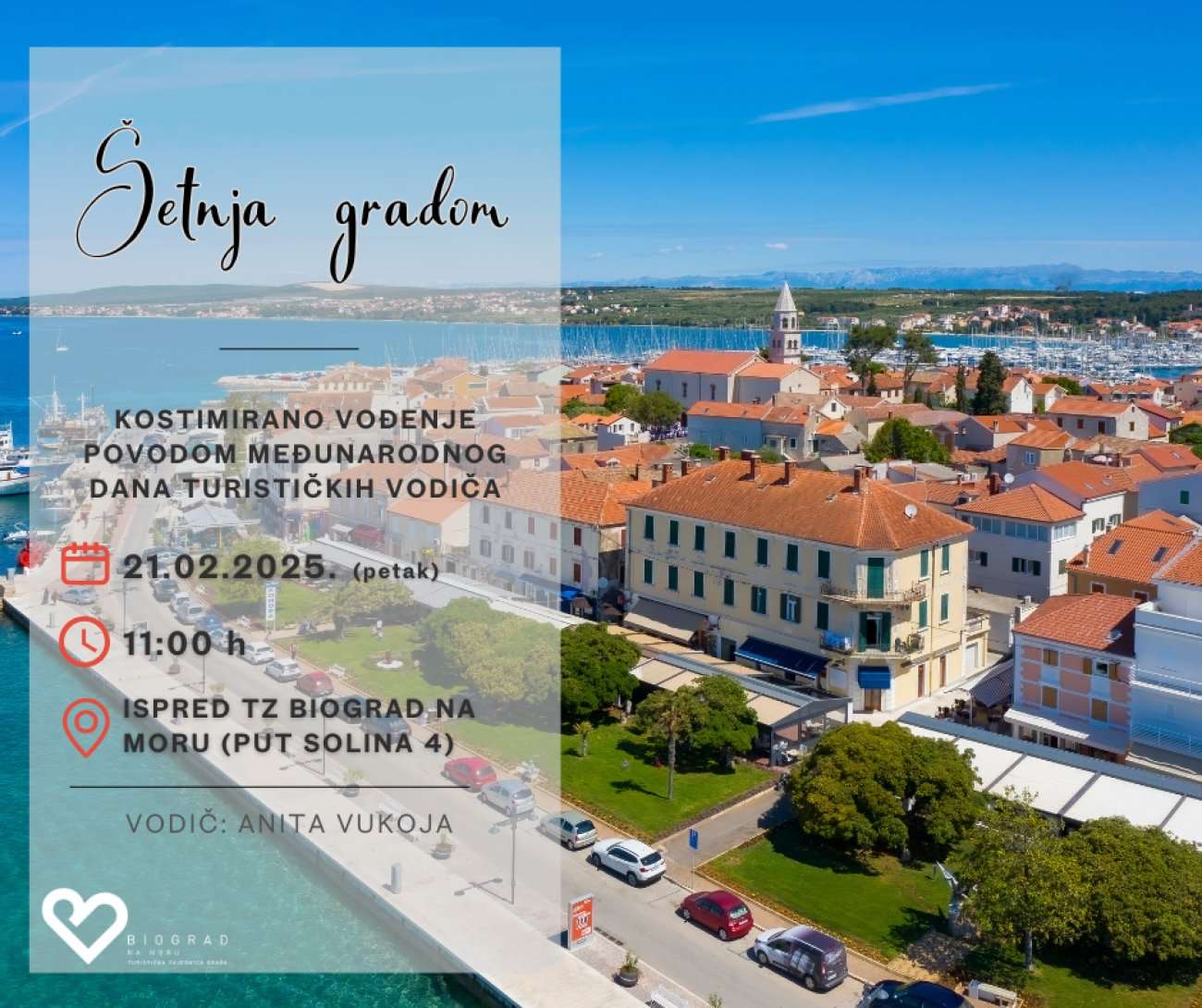 Povodom Međunarodnog dana turističkih vodiča besplatni razgled grada Biograda na Moru