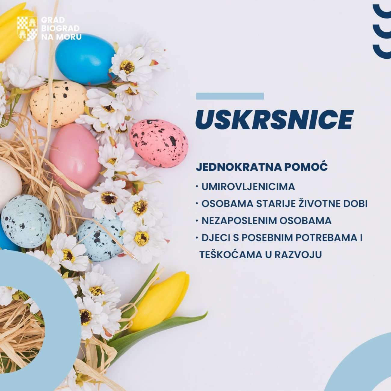 USKRSNICE - Isplata jednokratne pomoći povodom uskršnjih blagdana za 2024.
