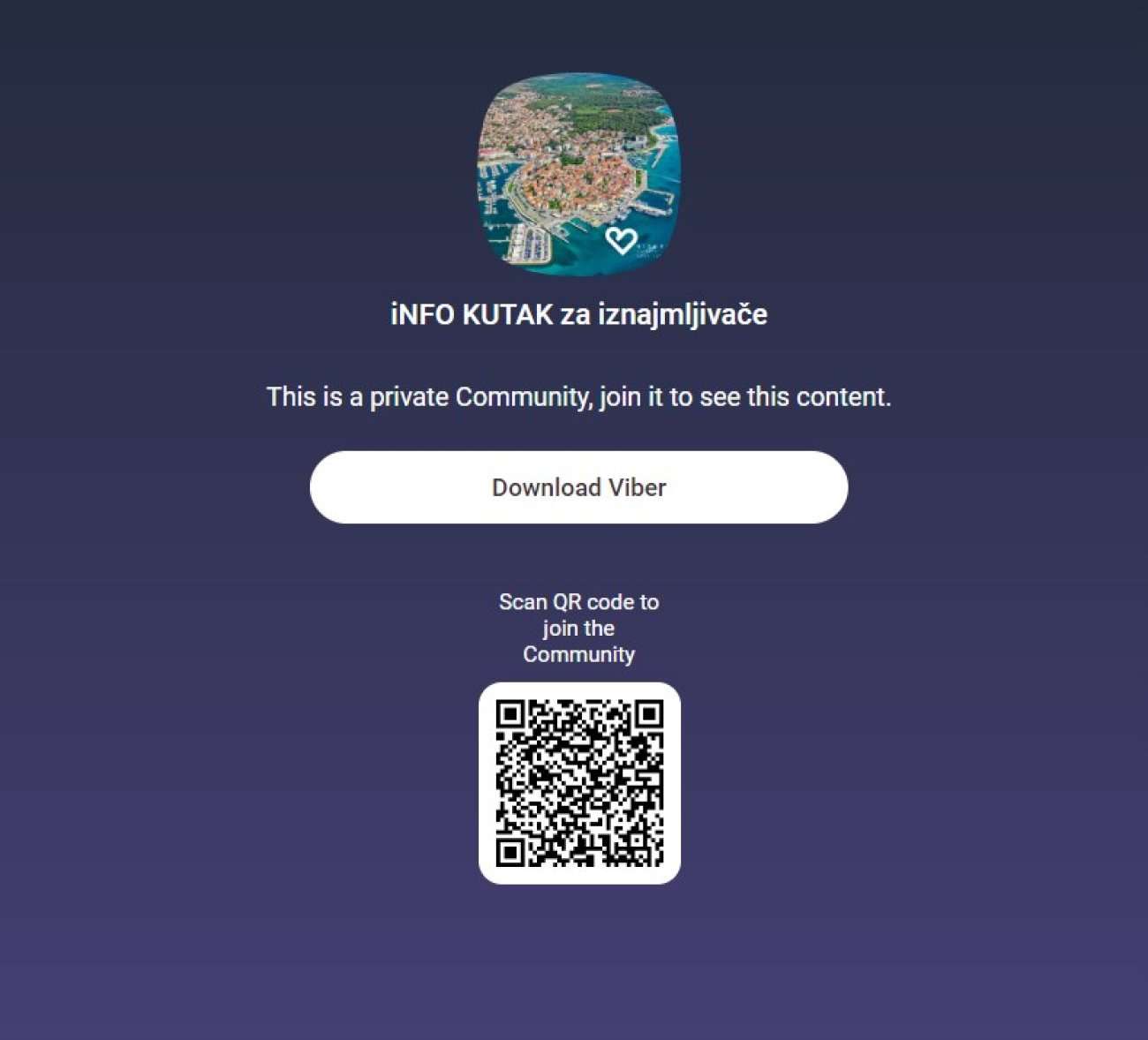 VIBER ZAJEDNICA – iNFO KUTAK za iznajmljivače