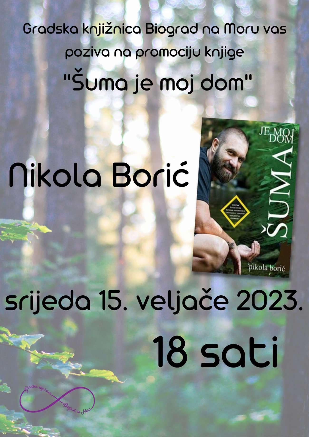 Predavanje "Šuma je moj dom" u Gradskoj knjižnici Biograd na Moru