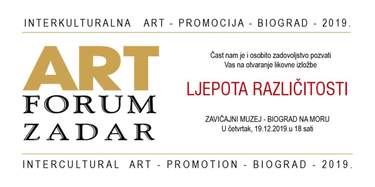 Članovi Likovne udruge Art forum iz Zadra, 19.12.2019. predstavljaju likovnu izložbu LJEPOTA RAZLIČITOSTI