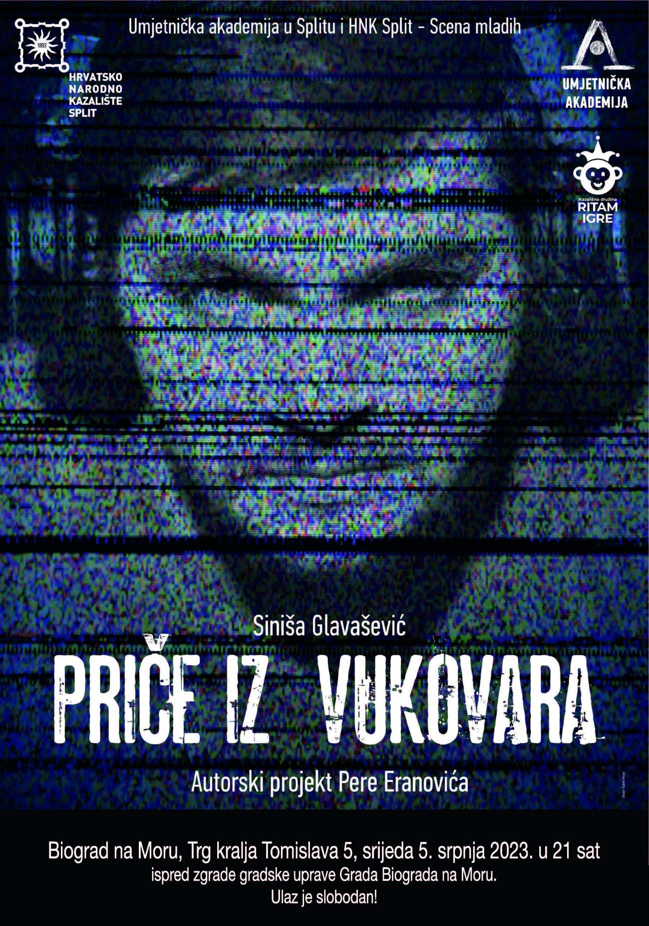Predstava Kazališne družine Ritam Igre "PRIČE IZ VUKOVARA", autora Pere Eranovića, 05. srpnja 2023. u 21.00 sat
