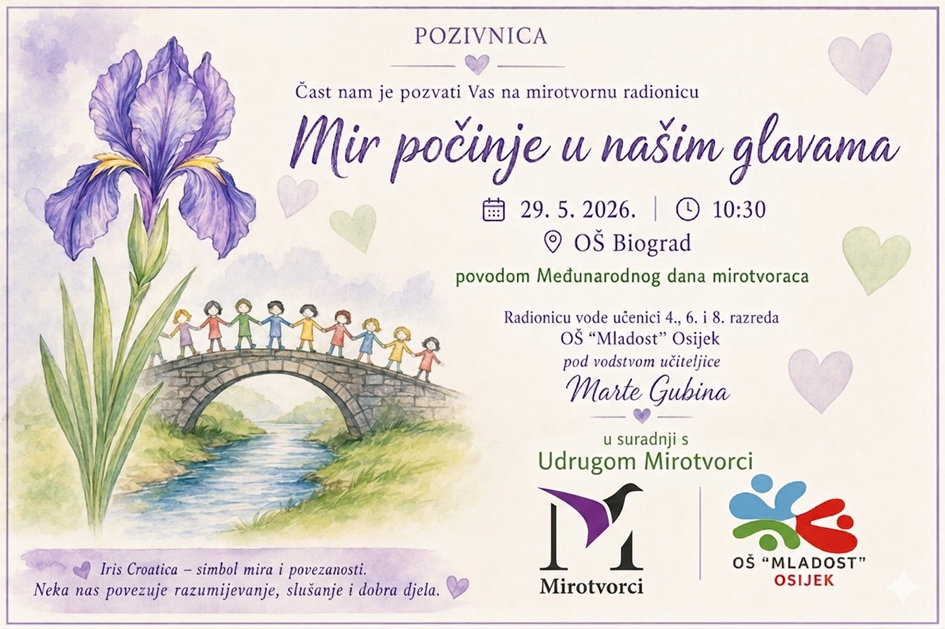 Edukativni program "Mali mirotvorci – mir počinje u našim glavama" održan u OŠ Biograd na Moru