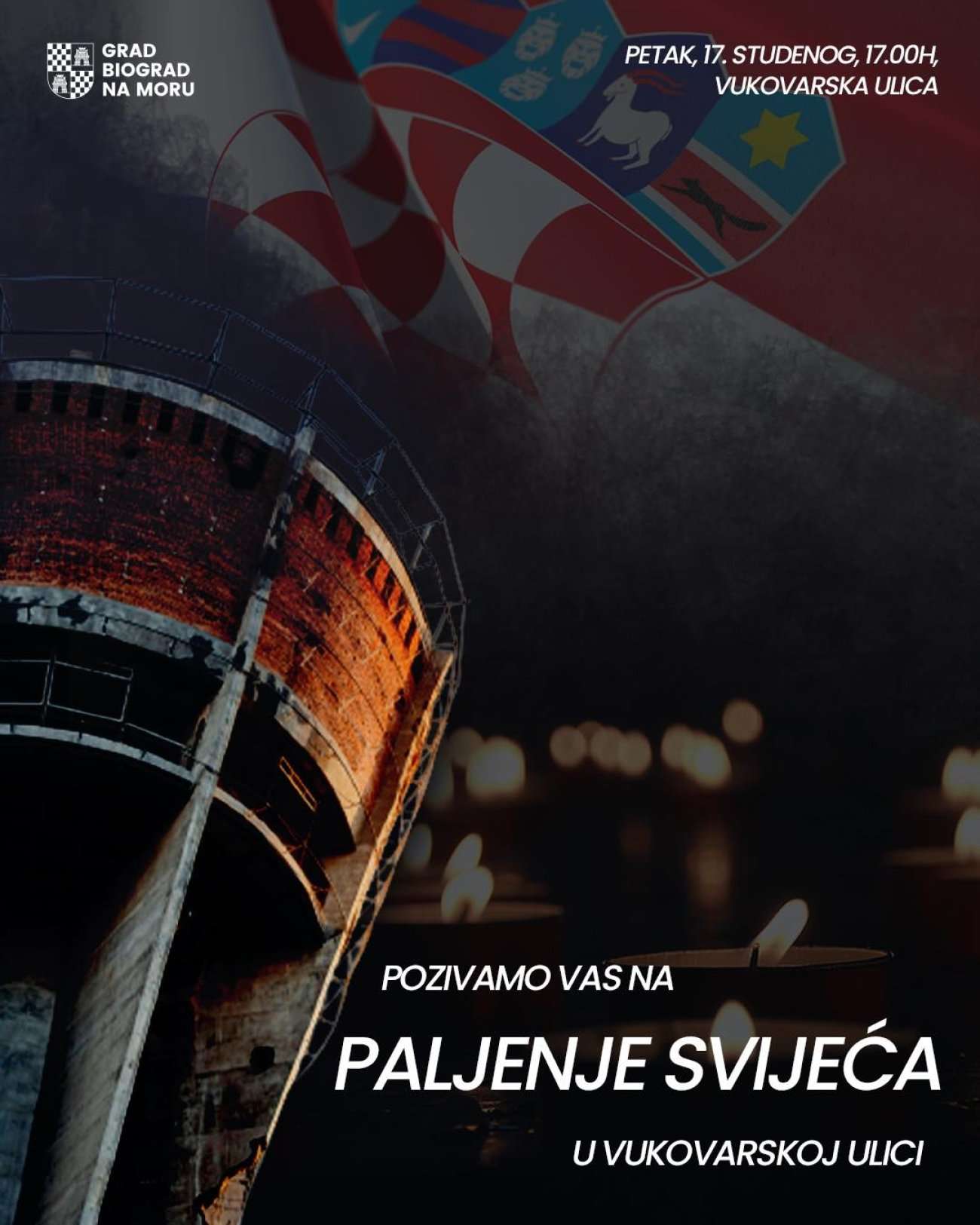 Paljenje svijeća u Vukovarskoj ulici u znak sjećanja na žrtve Domovinskog rata
